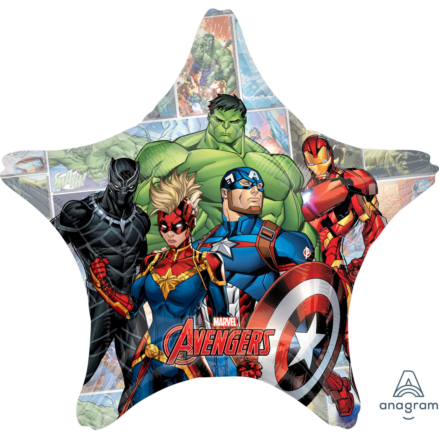 Foil balloon - Shape - Star - Avengers Power Unite - 71 x 71 cm
